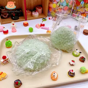 SquishyGlamToy Green Apple Frosted Sugar Squishy Set | Cake Mochi & Strawberry