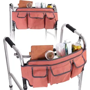 Walker Bag,Foldable Walker Storage Bag,Wheelchair Basket Pouch,Multi Pockets Walker Basket with Zips,Hand-free Carry Storage Bag for Universal Walkers,Large Capacity Organizer Water Resistant(Orange) Folding EDC Knife Outdoor Use