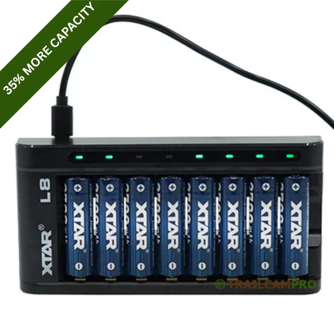 XTAR Rechargeable 2700mAh AA Batteries-8 Pack with Charger