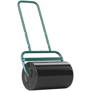 2-in-1 Push & Tow-Behind Lawn Roller – Versatile for Tight Areas & Open Spaces. Perfect for Freshly Sowed Lawns, Frost Heaves & Mole Hills. Dark Green