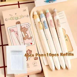 Dopamine Cat Retractable Gel Pen with Creative Magnetic Bird, Fun Animal Pattern, Black Ink, 0.5mm Fine Point, Refillable. Ideal for Note-taking and Writing, Perfect for Office and School Supplies, Great Festival Gift.