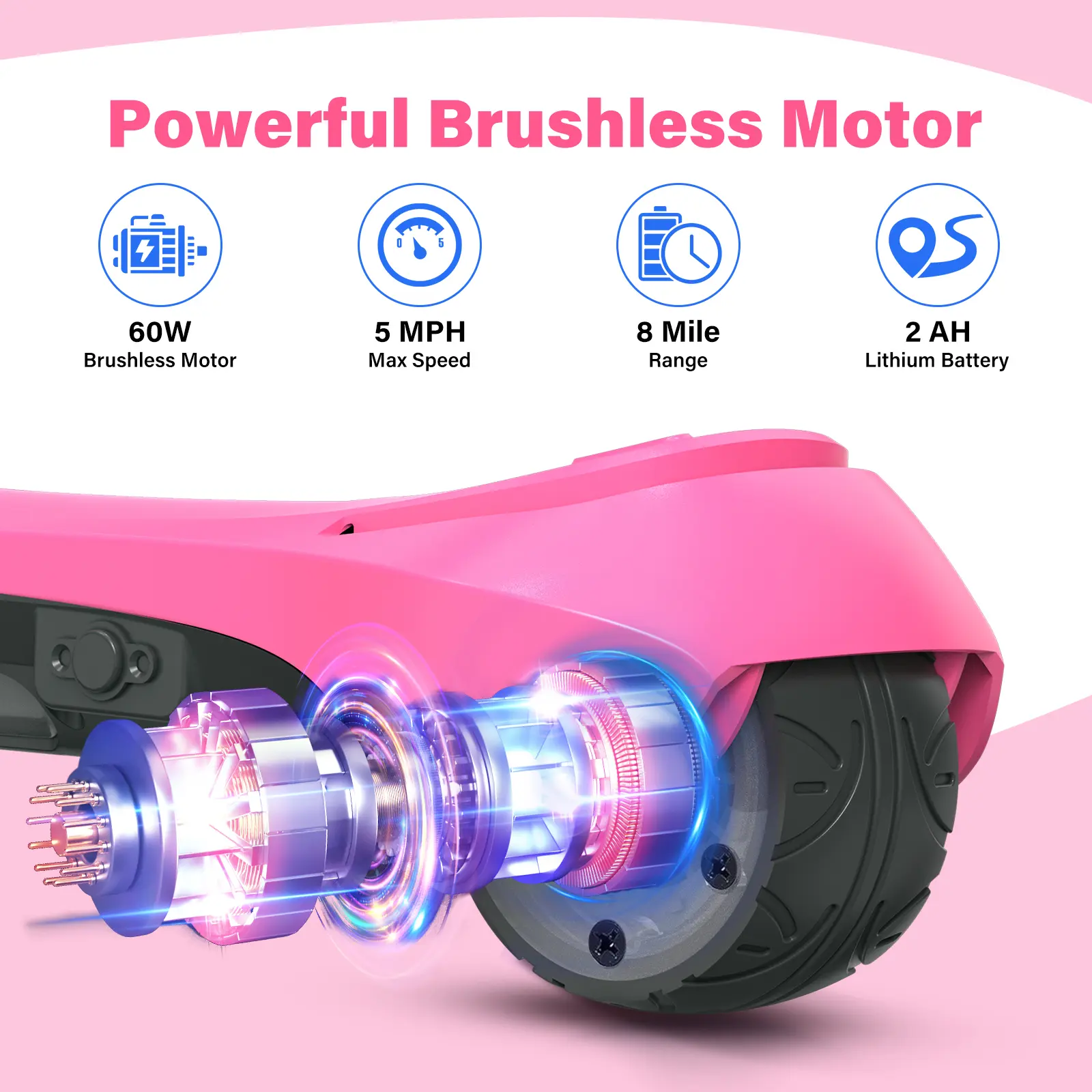 Delon FOX Electric Scooter for Kids Ages 3-8,3 Wheel Electric