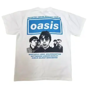 Oasis Definitely Maybe Summer Tour 1994 Liam Gallagher T Shirt / Sweatshirt, Full Size, Graphic Tee,  Womenswear Top