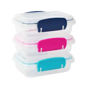SnapFresh Mini Storage Containers – Set of 3 airtight clear boxes with secure clip-lock lids. Perfect for meal prep, snacks, lunch, travel & kitchen organization. Durable, reusable, lightweight, and easy to clean. Keep food fresh and organized anywhere!