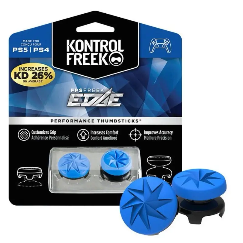 EdgeGrip Pro FPS Thumbsticks - Anti-Slip Surface, Deep Groove Design Precision Aim Joystick Caps for PS5, PS4, Pro Console Accessories