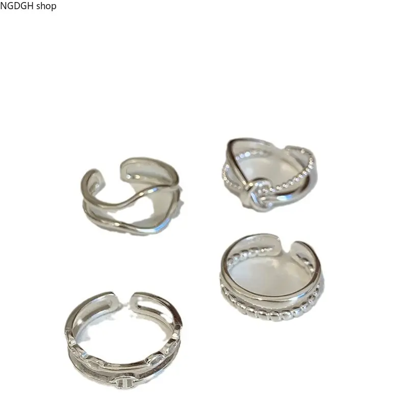 Sterling Silver Wave Statement Ring - Dainty Asymmetrical Adjustable Band, Ideal for Casual Outings, Beach Vibes & Effortless Modern Elegance, Small, Great For Casual Outings, Dainty Asymmetrical Band, Daily, Casual Wear, Modern Asymmetry