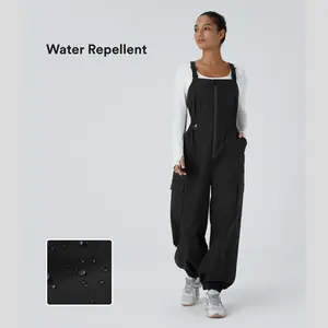 Halara Water Repellent Wear-Resistant Adjustable Strap Crisscross Zipper Multiple Pockets Camping Overalls