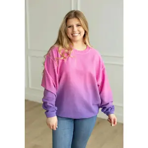 Cloud Gazing Ombre Sweatshirt - Pink/Purple