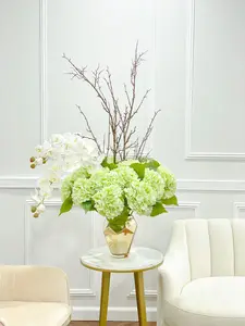 42-in Tall Green Hydrangeas Modern Centerpiece