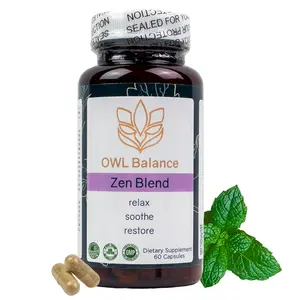 Zen Blend - Stress and Anxiety Supplement with Ashwagandha, L-Theanine, Holy Basil, Skullcap, Passionflower & Lemon Balm | Supports Mood, Focus & Stress Relief | Vegan & Non-GMO | 60 Capsules