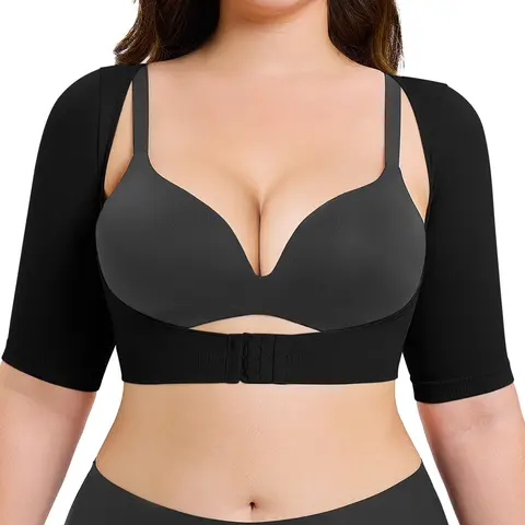 Nebility Women's Solid Color Seamless Knit Garment Tummy Tuck High Compression Top Tummy Control Shapewear - Open Bust, No Inner Bra, Minimalist Comfortable Midsize Outfit for Daily Wear, Cleavage Wireless Shapewear Elegant Underwear