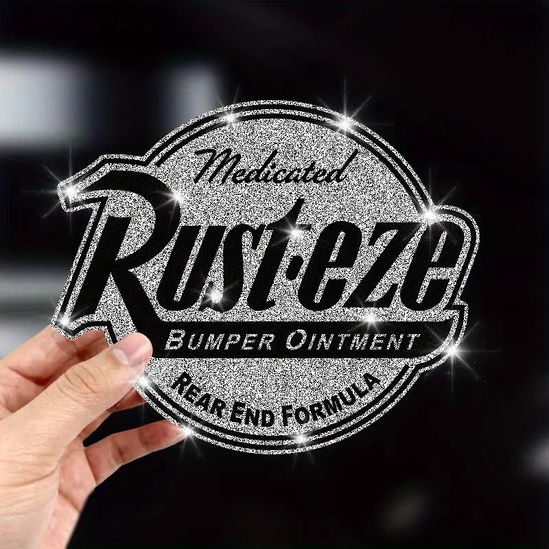 Glitter Rusteze Car Sticker, Car Decals, Decal For Cars, Creative Car Bumper Sticker, Car Truck Decal, Waterproof Durable Scratch Masking Outdoor Car Accessories for Car Windshield Triangle Window Bumper Motorcycle Trunk