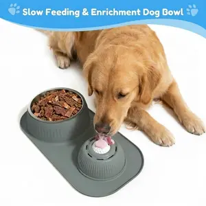 Limit Free gift, Multi Purpose Slow Feeder Dog Bowl for Liquid Treats, Licking Bowl with Ball, Dietary Supplement Feeder for All Breeds, Oral Hygiene & Tongue Cleaning, Mess-Free Enrichment Bowl for Dogs