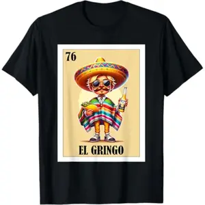 Cotton Funny Mexican Design for Blonde Guys - El Gringo T-Shirt
