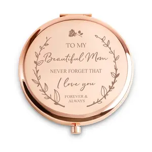 Personalized Compact Mirror – Sentimental Mom Gift from Daughter or Son, Easter Basket Stuffer, Unique Mother’s Day & Birthday Present for Women and Parents