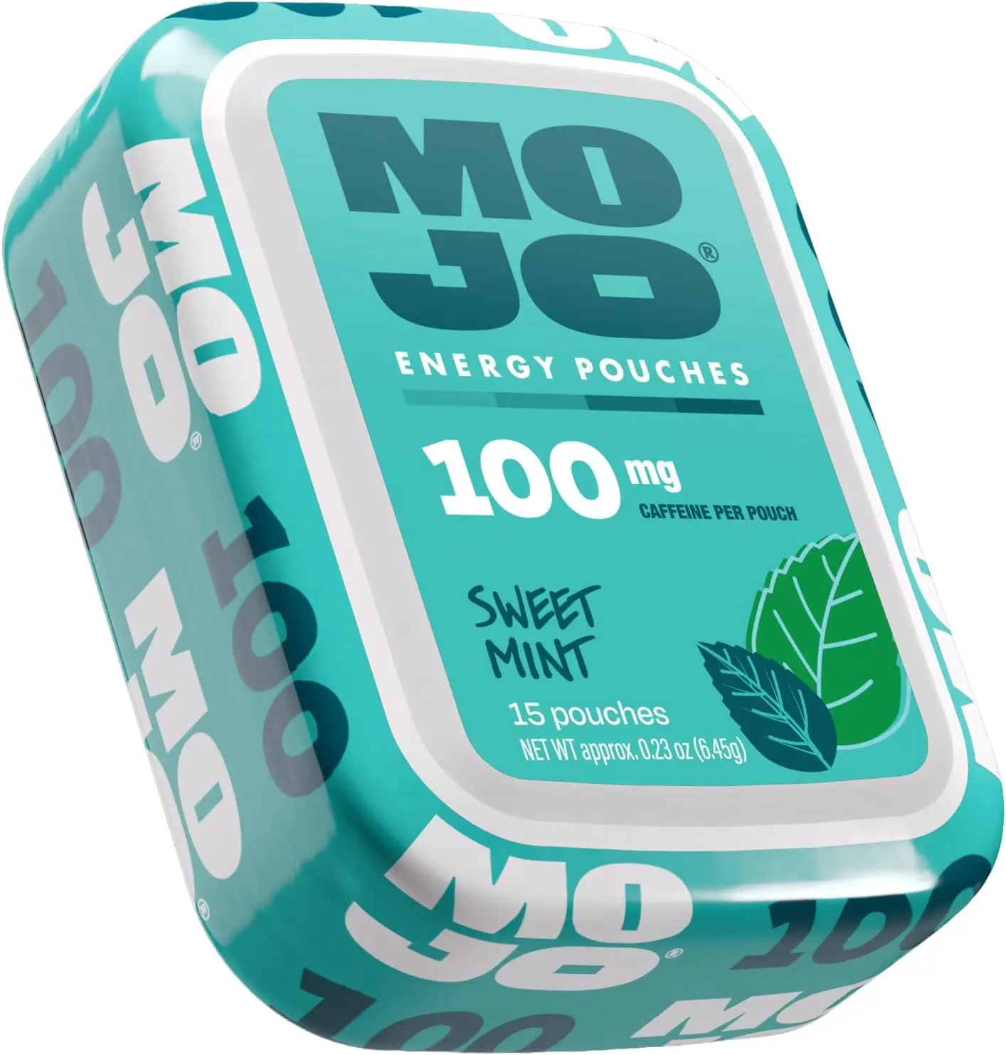 MOJO Energy 100mg Caffeine Pouches, Sweet Mint, 15 Pouches, 1-Pack