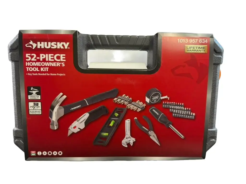 Homeowners' 52-Piece Hand Tool Kit, Essential Tools & Hardware Set for Home Repairs