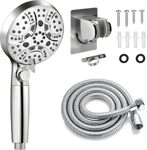 RV Shower  with Hose, Shower  with Handheld, 10 Modes High  Shower Heads for Home/RV/Camper/Travel Trailer, Handheld Shower  Holder and Extra Long 5ft Stainless Steel Hose