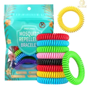ICESEE Summer Citronella Coil Bracelets – Colorful Hair Tie Wristbands with Fresh Plant Scent for Camping, Hiking & Outdoor Fun