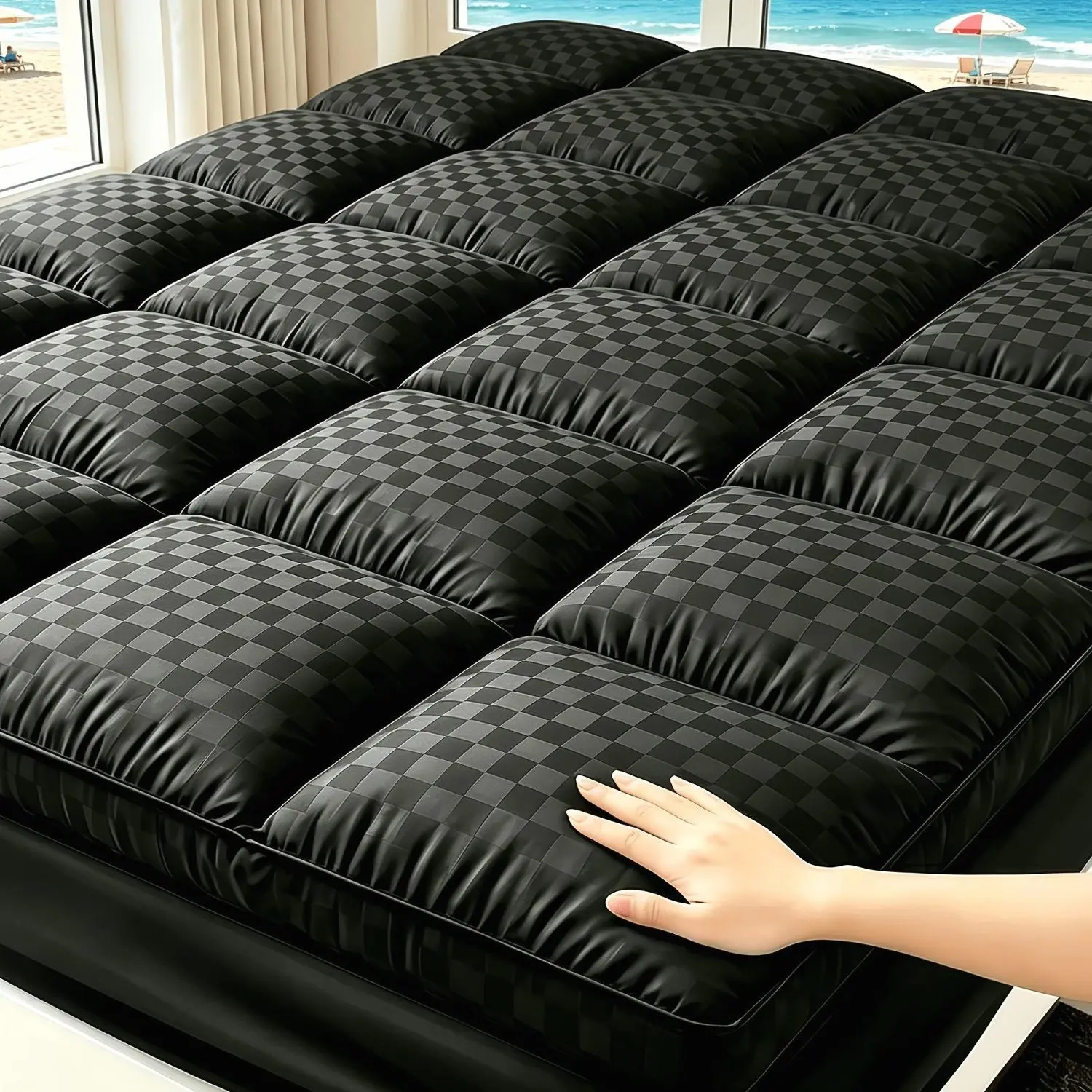 Mattress Encasements Mattress Topper | Cooling, Breathable & Soft Microfiber Mattress Pad with Overfilled Down Alternative, 8-21" Deep Pocket, Machine Washable Mattress Cover, Mattress Protector