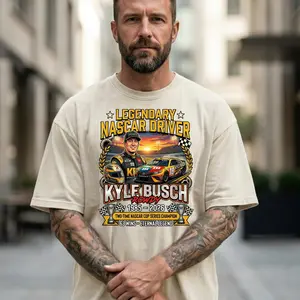 Legendary NASCAR Driver Kyle Busch T-Shirt Comfort Colors Kyle Busch Tribute Shirt, NASCAR Legend Memorial Tee, RIP Rowdy Shirt, Vintage
