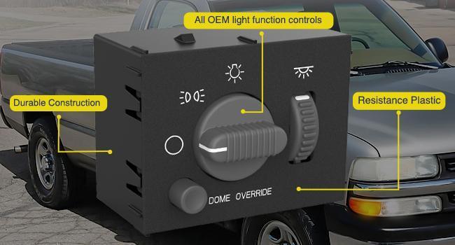 Nilight Headlight Dimmer Switch Compatible with 1999 2000 2001 2002 Chevy Silverado 1500 2500 3500 Suburban 1500 2500 Tahoe 1999-2002 GMC Sierra 1500 2500 with Yellowish LED Light Nilight Headlight Dimmer Switch Compatible with 1999 2000 2001 2002 Chevy Silverado 1500 2500 3500 Suburban 1500 2500 Tahoe 1999-2002 GMC Sierra 1500 2500 with Yellowish LED Light