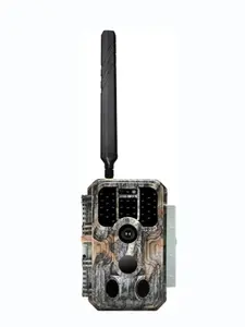 BLAZEVIDEO A390 Grey 4G Cellular Wireless Game Trail Deer Hunting Camera No Glow 32MP 1296P H.264 Green Camo with 100ft No Glow Night Vision Motion Activated with Antenna & SIM Card