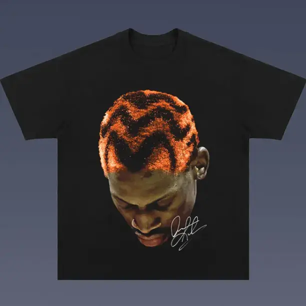 Orange Head DENNIS RODMAN T-Shirt, DENNIS RODMAN Vintage Tee, Basketball Shirt, Sweatshirt, Unisex T-Shirt cotton tee
