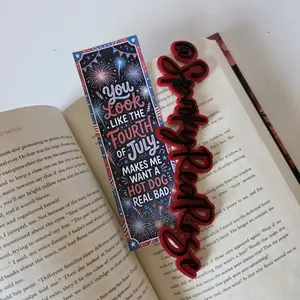 Makes me want a hot dog real bad cloth bookmark - 4th of july