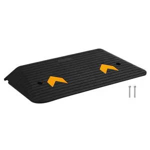 Garvee 4" Rise Rubber Wheelchair Ramp with Non-Slip Surface and 4400LBS Capacity, Cuttable Design for Doorways, Steps, and Driveways, Versatile Mobility Aid for Wheelchairs, Cars, and Bikes