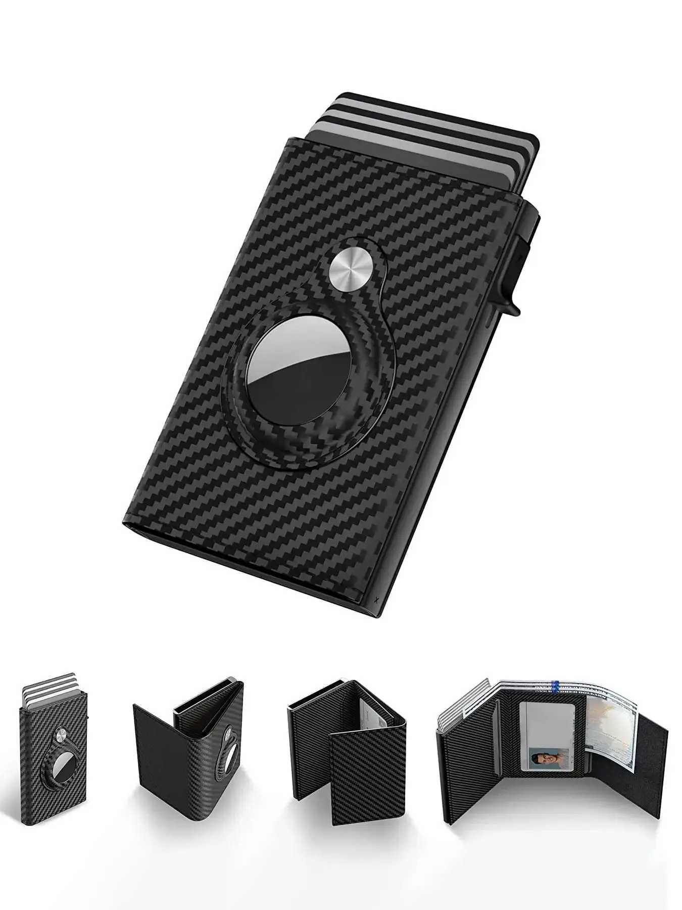 Men's Summer 2024 Plaid Pattern RFLD Blocking Card Holder, Business Style Portable Card Holder For Men For Daily Used, Multifunctional Wallet with Cas