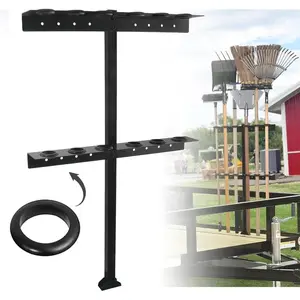 Trailer Tool Rack Shovel Holder - Rake Holder for Trailer Landscape Hand Tool Rack Trailer Rake Rack with 6 Tool Holes with Rubber Grommets