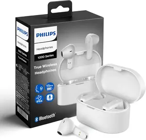 PHILIPS | True Wireless Earbuds 1000 Series with 13mm Drivers AI Mic for Clear Calls 15H Playtime Ergonomic Fit IPX4 Splash & Sweat Resistant