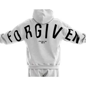 Men’s soft, cozy unisex hoodie with a “Forgiven” Psalm 321 graphic—breathable loose fit for daily commutes and weekend gatherings; religious print; spiritual casual outfit; suitable as a gift for a boyfriend or for a faith partner.