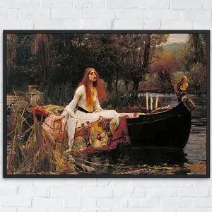 The Lady of Shalott Painting, John William Waterhouse, Print Wall Art Decor, Famous Landscape Print, Classic Fine Art