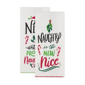 Design Imports Set of 2 Assorted Naughty Nice Kitchen Towels