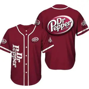 Dr Pepper Baseball Jersey, Trendy Back to School Shirt, Unisex Soda Lover Streetwear, Vintage Soft Drink Fan Top