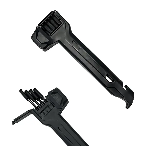 2-in-1 Tent Stake Hammer with Built-In Storage for 8 Stakes and Stake Puller for Outdoor Camping