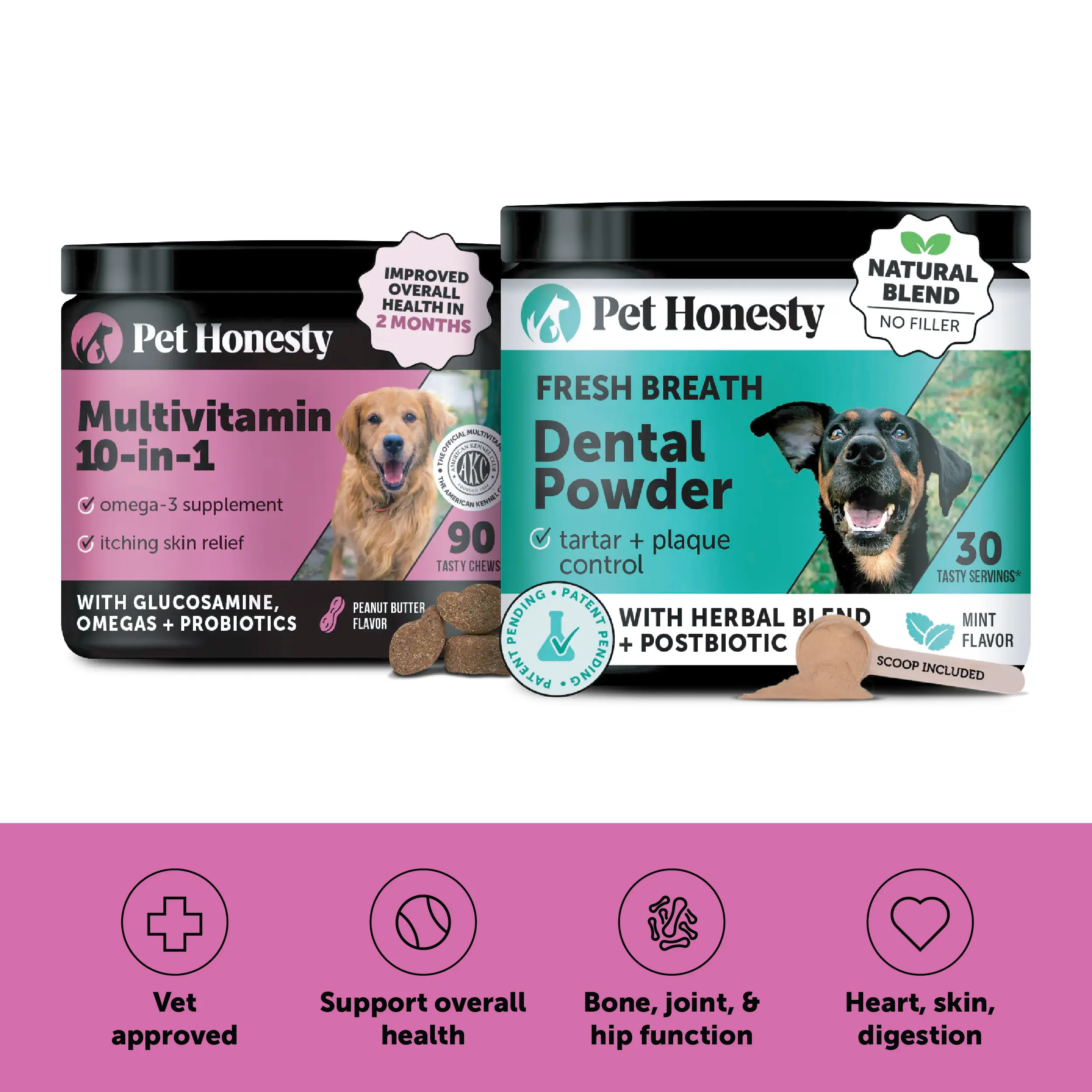 Daily Multivitamin and Dental Health Treat for Dogs - The Perfect Vitamin and Supplement Treat for Your Dog with Probiotics, Fresh Breath Support and Glucosamine Daily Multivitamin and Dental Health Treat for Dogs - The Perfect Vitamin and Supplement Treat for Your Dog with Probiotics, Fresh Breath Support and Glucosamine