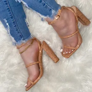 Sasha Cork heels block heels Fashion Footwear Women