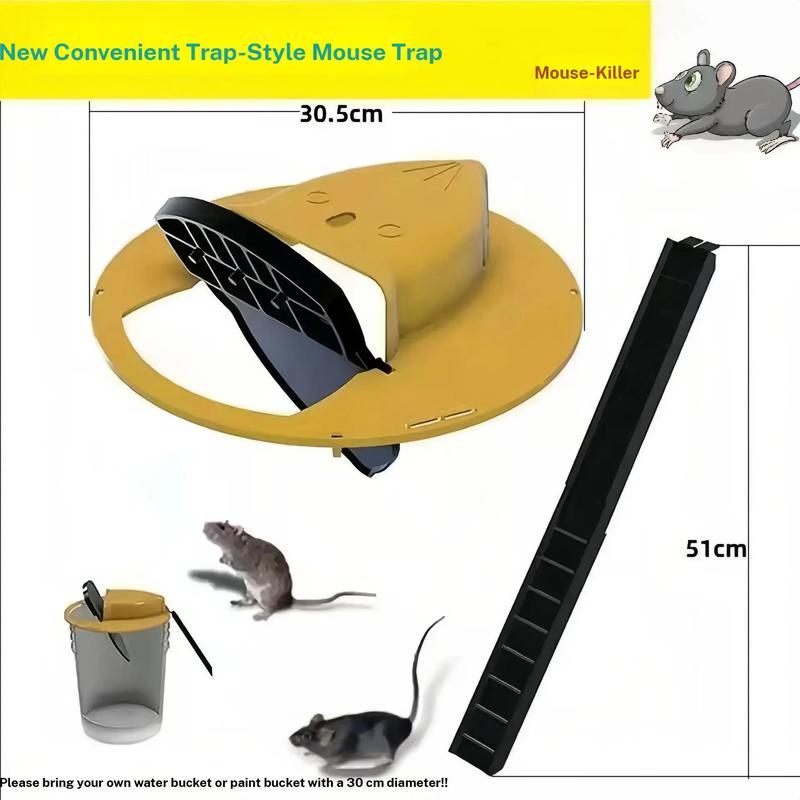Multi-Catch Mouse Trap Bucket, Automatic Mouse Trap, Auto-Reset Design, Reusable & Effective Pest Control Solution, Ideal for Indoors & Outdoors
