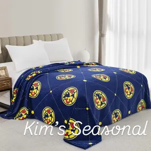 Kim's Seasonal Club América Super Plush 1 Ply Blanket with Ribbon Packing Soft and Cozy for Home Use