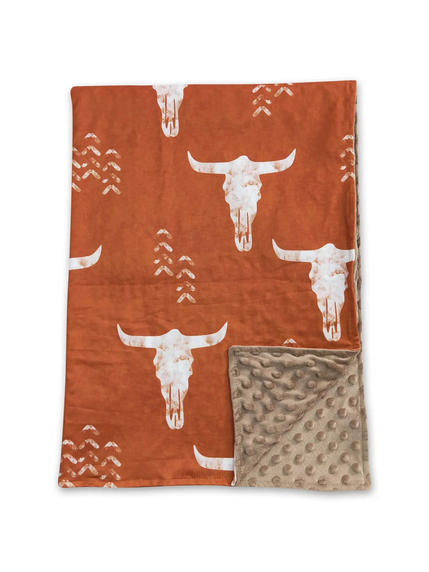 Western Cows brown Minky Print Kids Blanket Western Cows brown Minky Print Kids Blanket