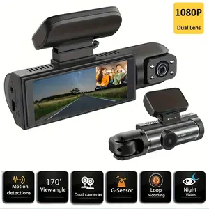 3.16 Inch IPS Screen 1080P Dual Camera Dash Cam For Cars With IR Night Vision, Loop Recording, And Wide Angle Lens Car Dashcam