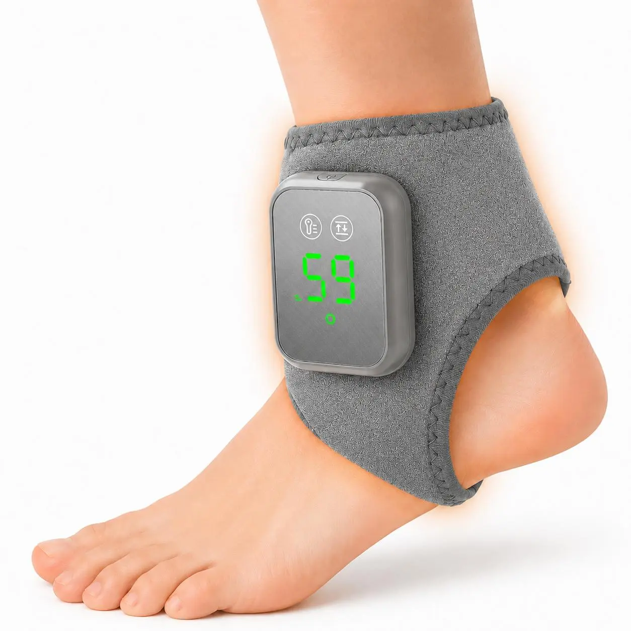 Foot Massager Electric Ankle Massager, Cordless Design with 3 Vibration Modes, 5 Heat Levels (45°C–65°C) & 30 Min Timer, Home & Travel Use