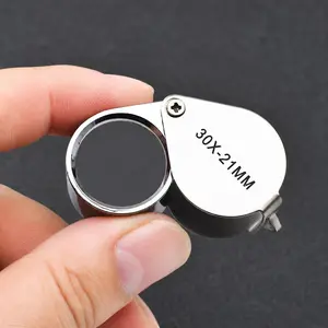 30X Portable Jewelry Magnifier with Dual Optical Lenses, Adjustable Diamond Grading Tool, Scratch-Resistant Lens for Gem Appraisal and Plant Observation, Pocket Microscope for Jewelers and Collectors