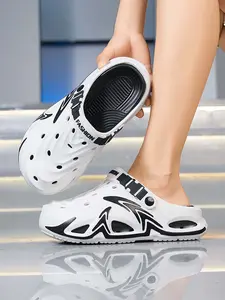 Men's Thick-Soled Clogs, Breathable Hollow Two-Way Slides, Non-Slip Elevated Casual Outdoor Walking Shoes for Daily Wear, Footwear