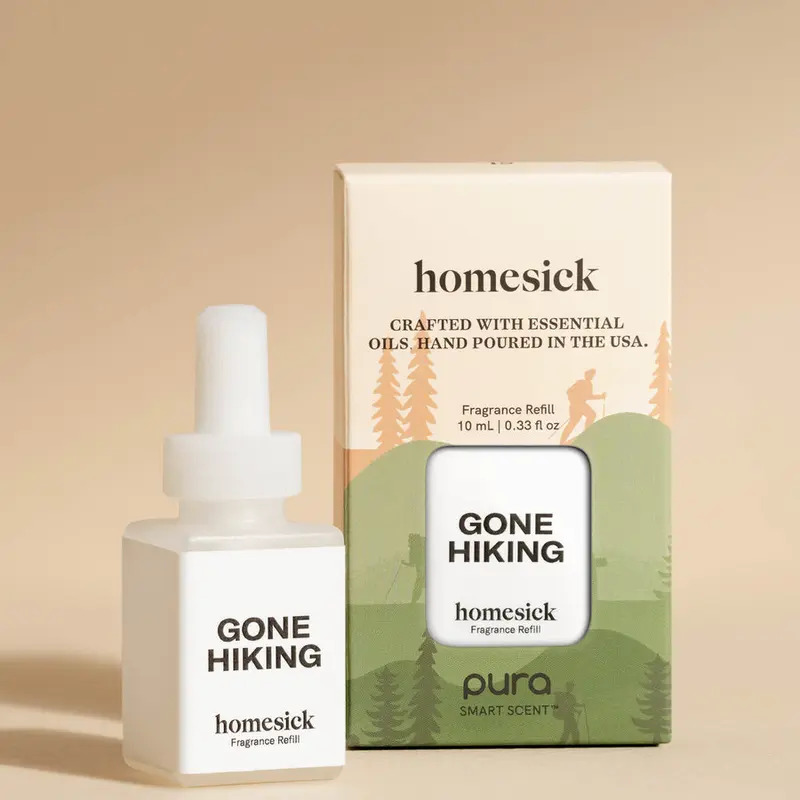 Homesick Gone Hiking Pura Refill - Nature-Inspired Scent for Pura Diffusers - Long-Lasting Fresh Aroma - 0.33 Fl Oz Fragrance Flowers