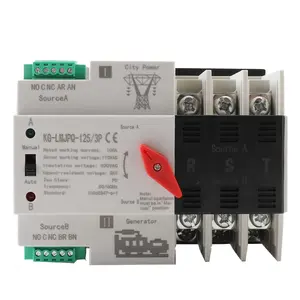 3P 100A Dual Power Automatic Transfer Switch 110V Generator Changeover Switch Tools Dual Power Transfer Switch Din Rail Mounting Type 50HZ/60HZ