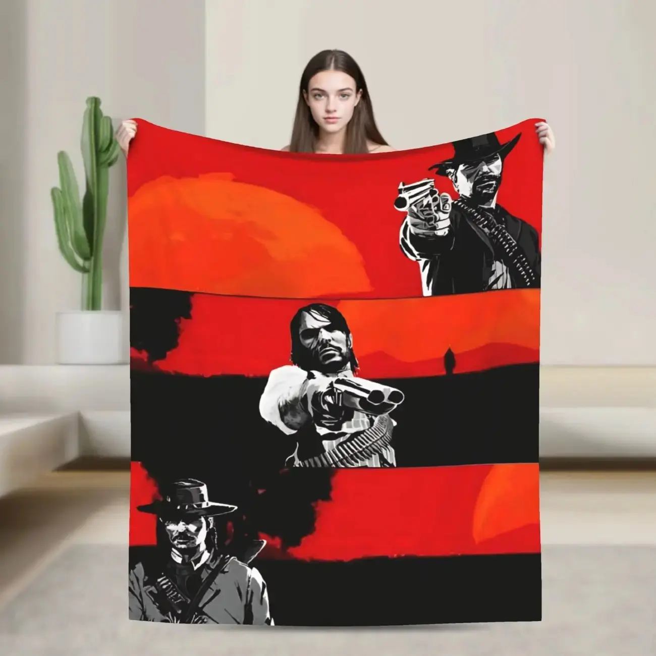 Arthur Morgan Red Dead Redemption Blanket Soft Funny Throw Blanket Cozy Lightweight Plush Portable Cover Blanket For Sofa,Warm Gift For Birthday,Christmas,Multiple Blankets